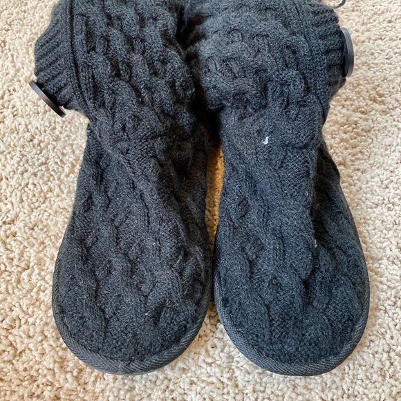 Muk Luks Shoes Muk Luks Tall Cable Knit Sweater Boots In Black